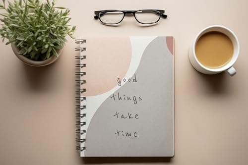 Art to Doors | Good things take time | Spiral Notebooks | A5 Size Paper | 120 Pages | 70 GSM Paper | Attractive Cover Designs