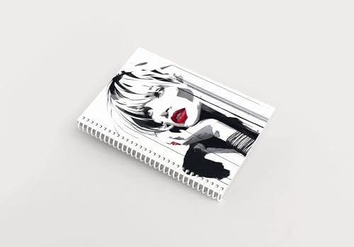 Art to Doors | Red Lips Watercolour | Artist Riika Kandhola | Spiral Notebooks | A5 Size Paper | 120 Pages | 70 GSM Paper | Attractive Cover Designs