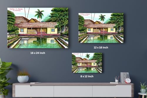 Art to Doors | The Pond | Artist Neehar Kiran Dabade | Rectangle | Art Prints | Home Decor | Wall Art | Gift Items | Canvas Frame