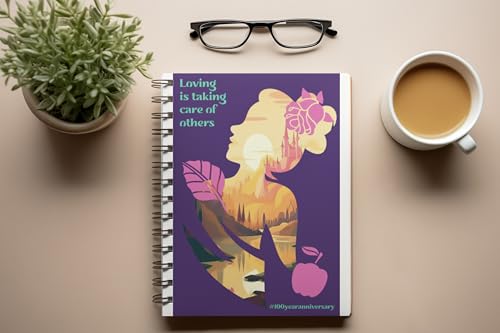Art to Doors | Loving Is Taking Care | Spiral Notebooks | A5 Size Paper | 120 Pages | 70 GSM Paper | Attractive Cover Designs