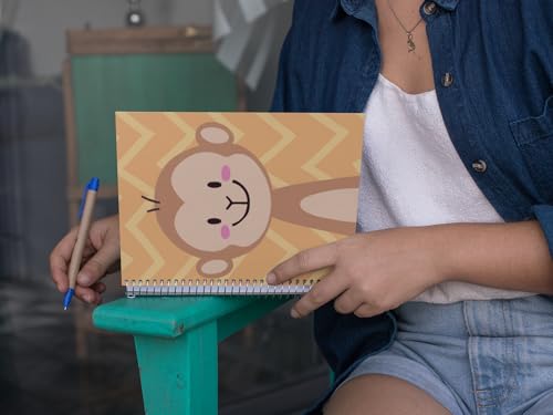 Art to Doors | Cute Monkey | Spiral Notebooks | A5 Size Paper | 120 Pages | 70 GSM Paper | Attractive Cover Designs
