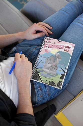 Art to Doors | Welcome To China | Spiral Notebooks | A5 Size Paper | 120 Pages | 70 GSM Paper | Attractive Cover Designs
