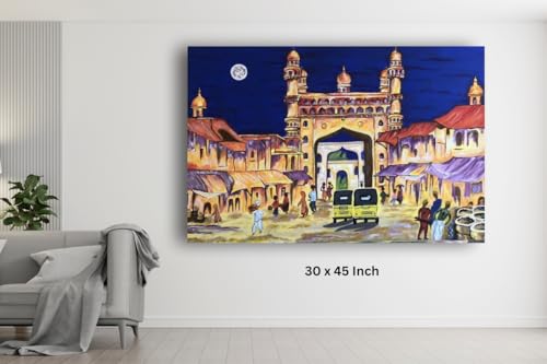 Art to Doors|Charminar | Artist Butul Razvi | Rectangle | Art Print | Home Decor | Wall Decor | Gift Items | Canvas Frame