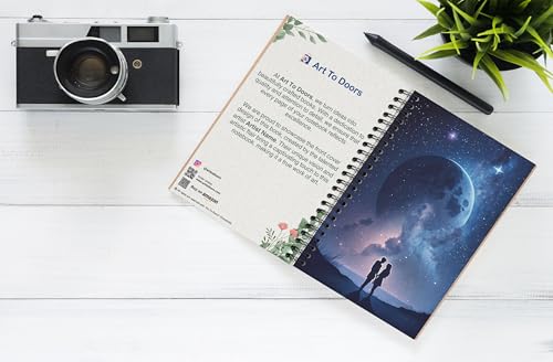 Art to Doors | Starry Night | Spiral Notebooks | A5 Size Paper | 120 Pages | 70 GSM Paper | Attractive Cover Designs