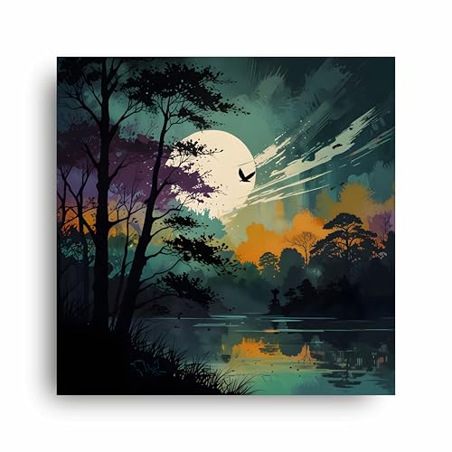 Art to Doors | Moonlit Majesty | Square | Art Print | Home Decor | Wall Decor | Gifts for Women | Gifts for Men | Canvas Frame