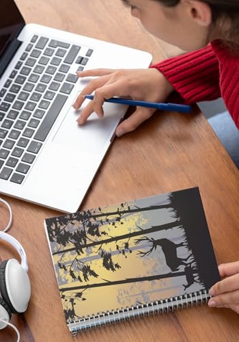 Art to Doors | Deer in the Dusk | Spiral Notebooks | A5 Size Paper | 120 Pages | 70 GSM Paper | Attractive Cover Designs