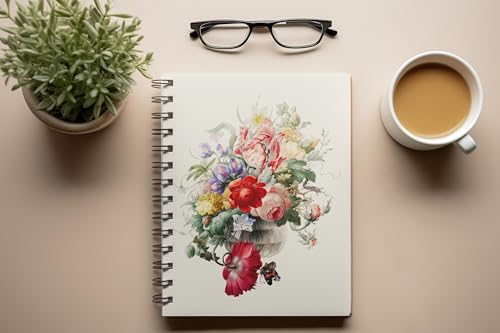 Art to Doors | Nature's Bouquet | Spiral Notebooks | A5 Size Paper | 120 Pages | 70 GSM Paper | Attractive Cover Designs