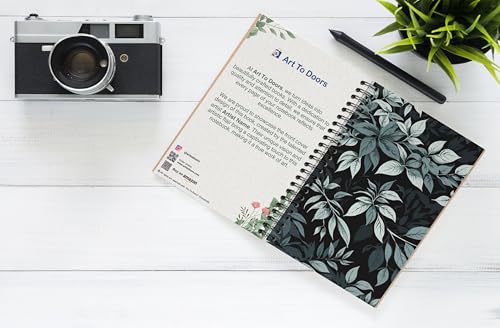 Art to Doors | Deep Green Botanical Print | Spiral Notebooks | A5 Size Paper | 120 Pages | 70 GSM Paper | Attractive Cover Designs