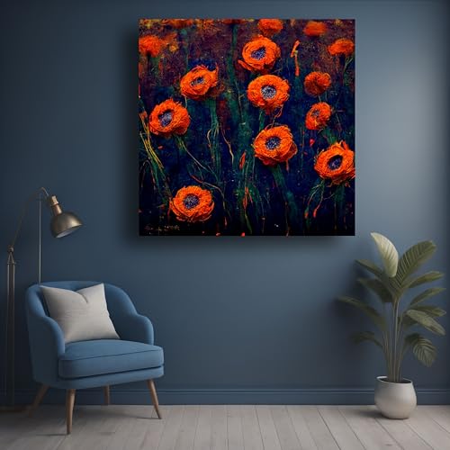 Art to Doors | Fiery Bloom | Square | Art Print | Home Decor | Wall Decor | Gifts for Women | Gifts for Men | Wall Art