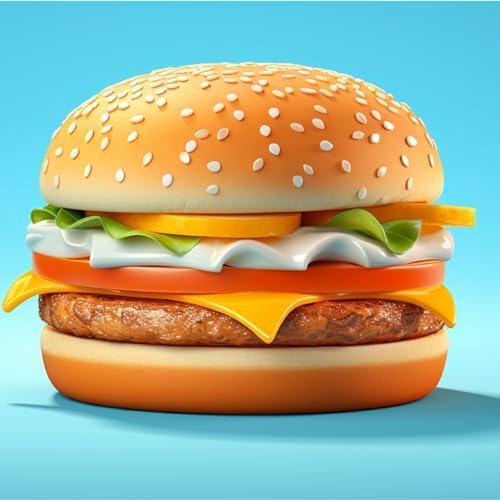Classic Burger Delight: Simple Burger Canvas Print - Whet Your Appetite for Art! | Canvas Wrap Wooden Framed | Personalized Gift For Anniversary, Birthday, Wedding, Home Decor (10x10 Inch)