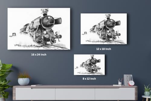 Art to Doors | A Vintage Steam Locomotive | Artist Avishek Nag | Vertical | Art Print | Home Decor | Wall Decor | Gift Items | Wall Art | Canvas Frame