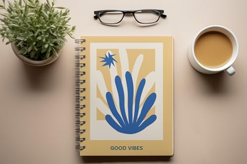 Art to Doors | Good Vibes | Spiral Notebooks | A5 Size Paper | 120 Pages | 70 GSM Paper | Attractive Cover Designs