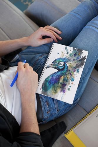 Art to Doors | Peacock Splendor | Spiral Notebooks | A5 Size Paper | 120 Pages | 70 GSM Paper | Attractive Cover Designs