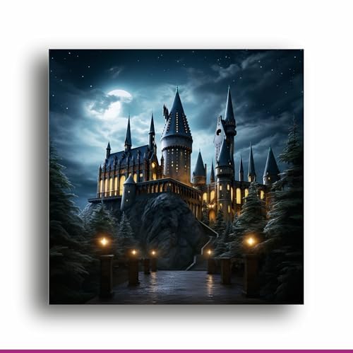 Art to Doors Enchanting Hogwards: Magical Illustration on Premium Canvas Print Personalized Gift For Anniversary, Birthday, Wedding, Home Decor | Wall Frames For Home & Office