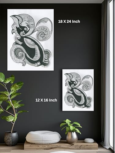 Art to Doors | Ganesh Mandala Art | Artist Jhankar Agarwal | Vertical | Art Prints | Home Decor | Wall Art | Gift Items | Canvas Frame