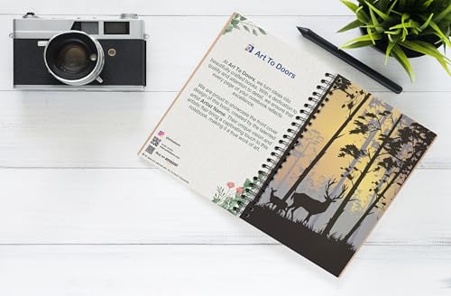 Art to Doors | Deer in the Dusk | Spiral Notebooks | A5 Size Paper | 120 Pages | 70 GSM Paper | Attractive Cover Designs