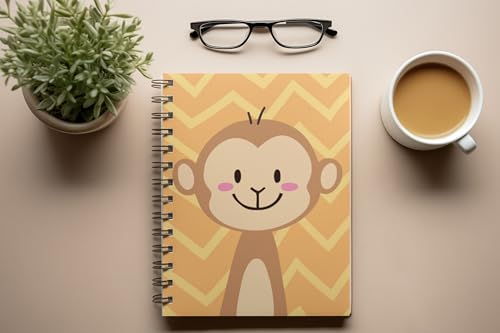 Art to Doors | Cute Monkey | Spiral Notebooks | A5 Size Paper | 120 Pages | 70 GSM Paper | Attractive Cover Designs