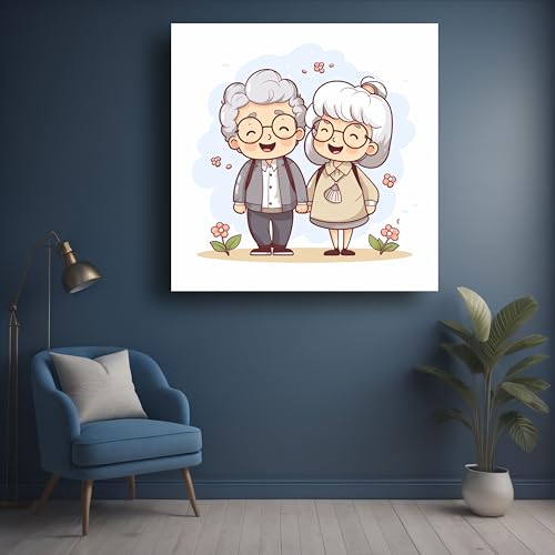 Art to Doors | Whimsical Couple Art | Square | Art Print | Home Decor | Wall Decor | Gifts for Women | Gifts for Men | Gift Items | Wall Art