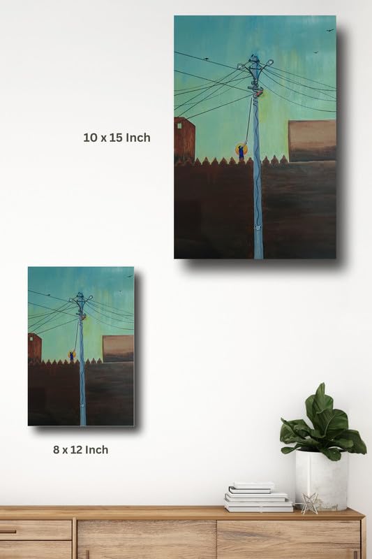 Art to Doors | Kite | Artist Ajay Pratap Singh Rathore | Rectangle | Art Print | Home Decor | Wall Decor | Gift Items | Canvas Frame