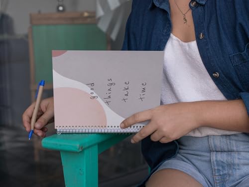 Art to Doors | Good things take time | Spiral Notebooks | A5 Size Paper | 120 Pages | 70 GSM Paper | Attractive Cover Designs
