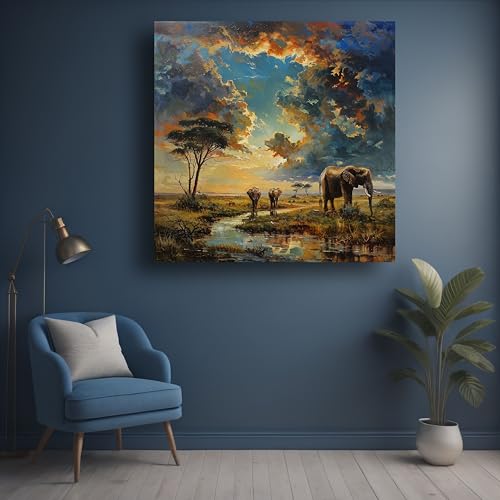 Art to Doors | African Majesty | Square | Art Print | Home Decor | Wall Decor | Gifts for Women | Gifts for Men | Canvas Frame |