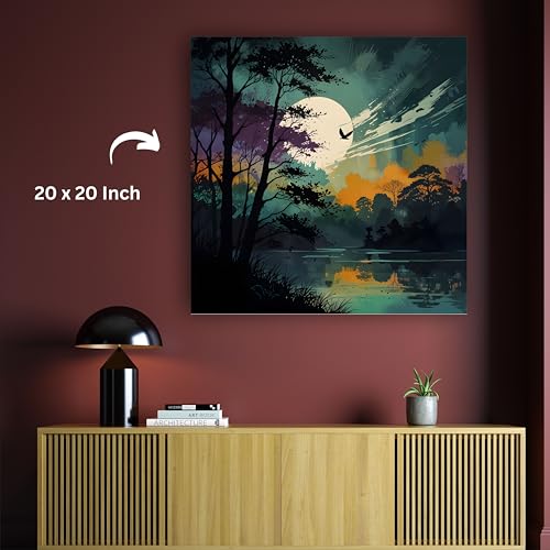 Art to Doors | Moonlit Majesty | Square | Art Print | Home Decor | Wall Decor | Gifts for Women | Gifts for Men | Canvas Frame
