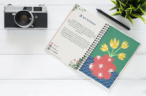 Art to Doors | Polka Dot Blooms | Spiral Notebooks | A5 Size Paper | 120 Pages | 70 GSM Paper | Attractive Cover Designs