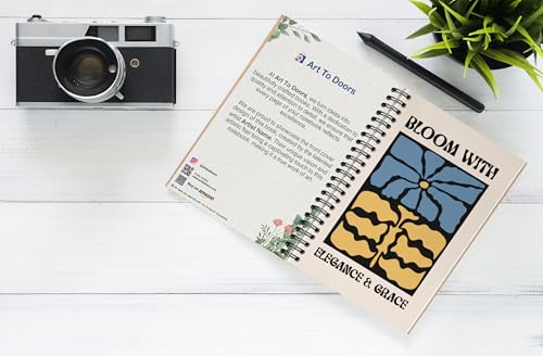 Art to Doors | Bloom With Elegance And Grace | Spiral Notebooks | A5 Size Paper | 120 Pages | 70 GSM Paper | Attractive Cover Designs
