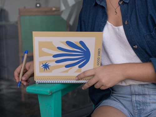 Art to Doors | Good Vibes | Spiral Notebooks | A5 Size Paper | 120 Pages | 70 GSM Paper | Attractive Cover Designs