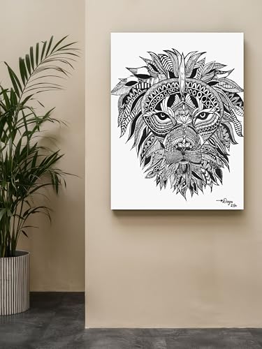 Art to Doors | Fight Like A Lion | Artist Manideepthi | Vertical | Art Prints | Home Decor | Wall Art | Gift Items | Canvas Frame