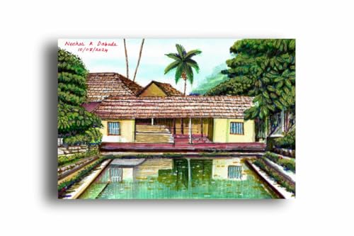 Art to Doors | The Pond | Artist Neehar Kiran Dabade | Rectangle | Art Prints | Home Decor | Wall Art | Gift Items | Canvas Frame