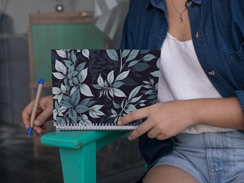 Art to Doors | Deep Green Botanical Print | Spiral Notebooks | A5 Size Paper | 120 Pages | 70 GSM Paper | Attractive Cover Designs