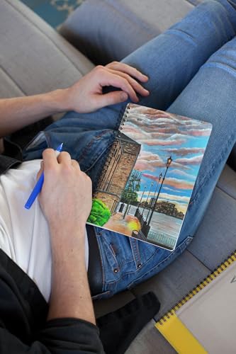 Art to Doors | City And The Lake | Artist Sudesh Kundley | Spiral Notebooks | A5 Size Paper | 120 Pages | 70 GSM Paper | Attractive Cover Designs