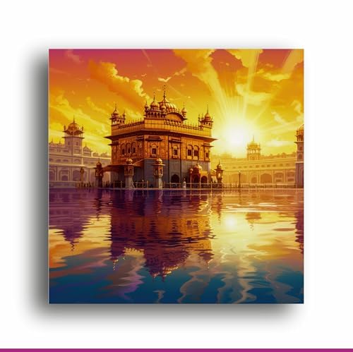 Art to Doors Divine Radiance: Golden Temple Canvas Print - Illuminate Your Space with Sacred Splendor! | Personalized Gift For Anniversary, Birthday, Wedding
