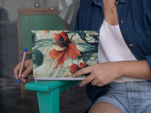 Art to Doors | Dancing Poppies | Spiral Notebooks | A5 Size Paper | 120 Pages | 70 GSM Paper | Attractive Cover Designs