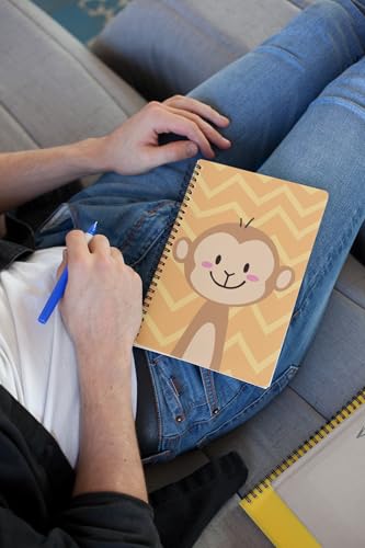 Art to Doors | Cute Monkey | Spiral Notebooks | A5 Size Paper | 120 Pages | 70 GSM Paper | Attractive Cover Designs