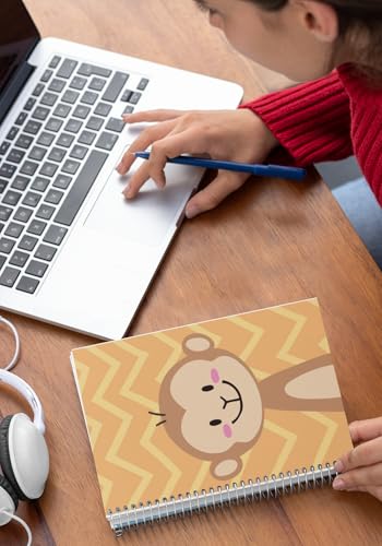 Art to Doors | Cute Monkey | Spiral Notebooks | A5 Size Paper | 120 Pages | 70 GSM Paper | Attractive Cover Designs