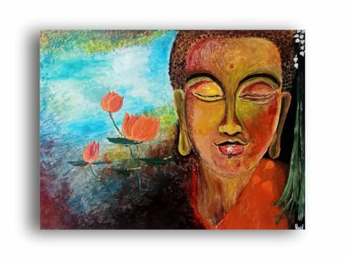 Art to Doors | Budha | Artist Ravindran Krishnan| Rectangle | Art Prints | Home Decor | Wall Art | Gift Items | Canvas Frame