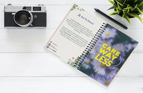 Art to Doors | Care Way Less | Spiral Notebooks | A5 Size Paper | 120 Pages | 70 GSM Paper | Attractive Cover Designs