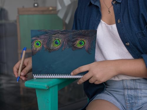 Art to Doors | Peacock's Pride | Spiral Notebooks | A5 Size Paper | 120 Pages | 70 GSM Paper | Attractive Cover Designs