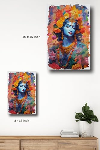 Art to Doors | Lord Krishna | Artist Bindu Kamboj | Vertical | Art Prints | Home Decor | Wall Art | Gift Items | Canvas Frame