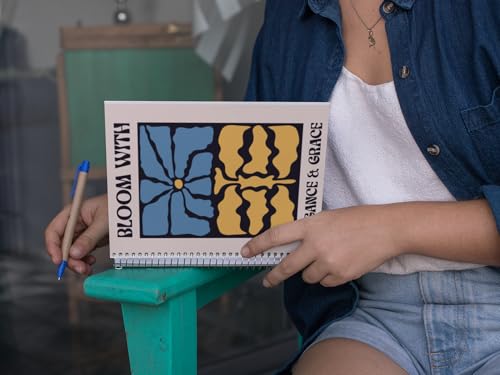 Art to Doors | Bloom With Elegance And Grace | Spiral Notebooks | A5 Size Paper | 120 Pages | 70 GSM Paper | Attractive Cover Designs