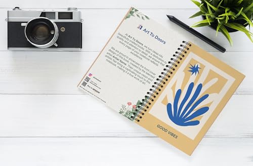 Art to Doors | Good Vibes | Spiral Notebooks | A5 Size Paper | 120 Pages | 70 GSM Paper | Attractive Cover Designs