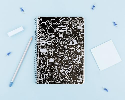 Art to Doors | Doodle Wonderland | Artist Rachel Joseph | Spiral Notebooks | A5 Size Paper | 120 Pages | 70 GSM Paper | Attractive Cover Designs