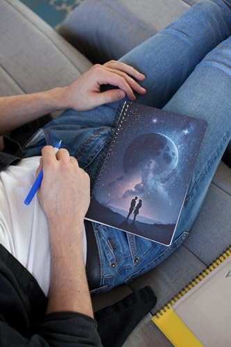 Art to Doors | Starry Night | Spiral Notebooks | A5 Size Paper | 120 Pages | 70 GSM Paper | Attractive Cover Designs