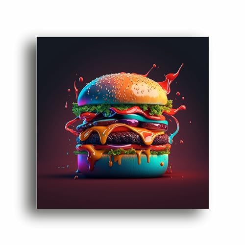 Art to Doors Burger Bliss: Veggie Delight Canvas Print - Savor the Flavor on Your Walls! | Personalized Gift For Anniversary, Birthday, Wedding, | Wall Frames For Home Office