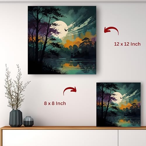 Art to Doors | Moonlit Majesty | Square | Art Print | Home Decor | Wall Decor | Gifts for Women | Gifts for Men | Canvas Frame