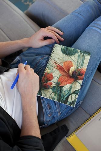 Art to Doors | Dancing Poppies | Spiral Notebooks | A5 Size Paper | 120 Pages | 70 GSM Paper | Attractive Cover Designs