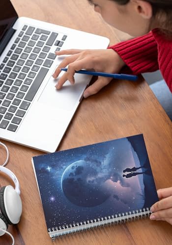 Art to Doors | Starry Night | Spiral Notebooks | A5 Size Paper | 120 Pages | 70 GSM Paper | Attractive Cover Designs