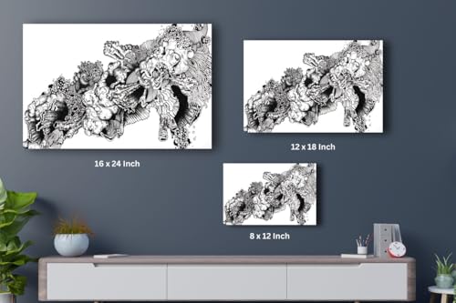 Art to Doors| Ink In Abstract | Artist Fatima Akhun | Rectangle | Art Print | Home Decor | Wall Decor | Gift Items | Canvas Frame
